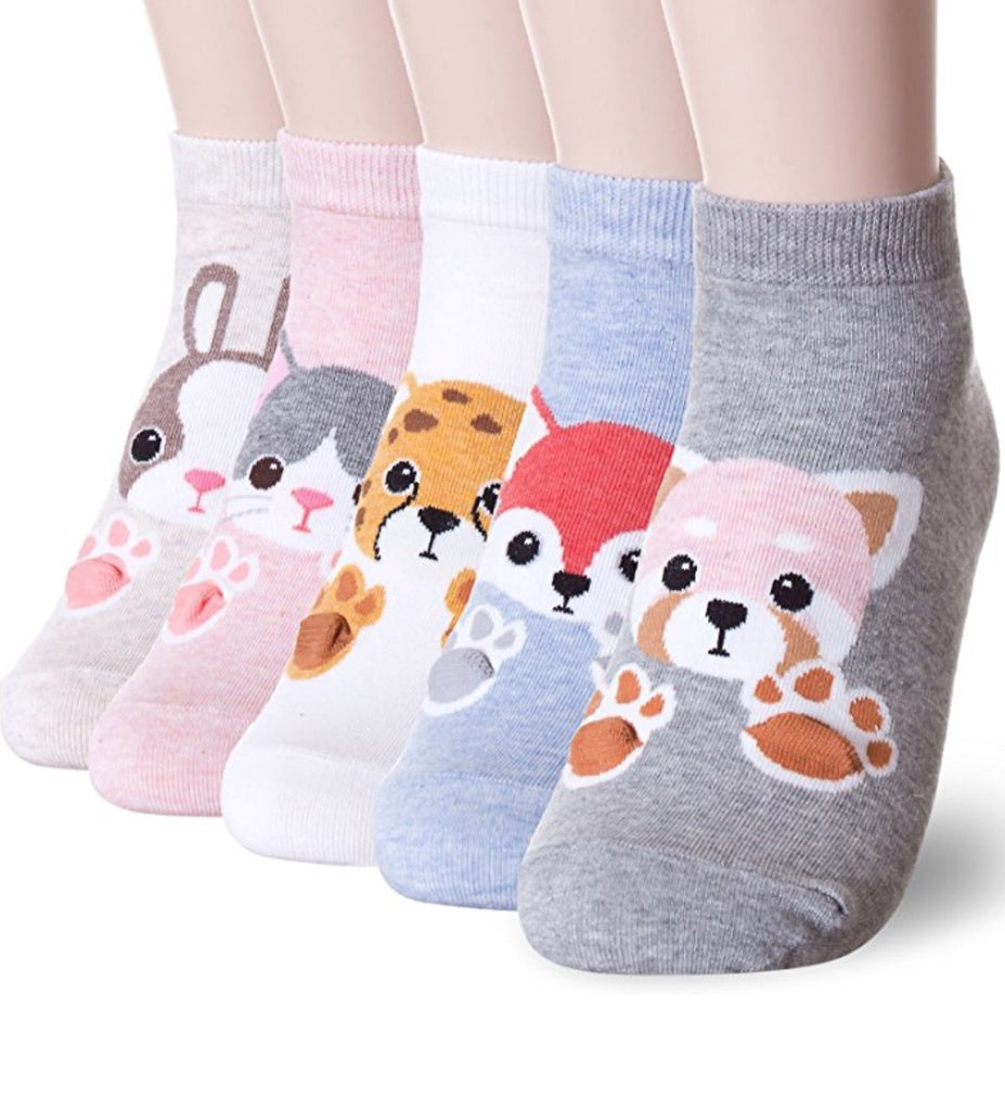 Women's 5-Pk Cat Ankle Socks - Love4PetPaws