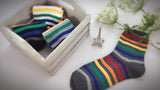 Rainbow, 4 Pairs Cute Colorful Women Crew Socks