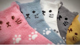 Cute Cozy Warm | Women Teen Girls | Crew Socks | 5 Pairs | (Cat Paws)
