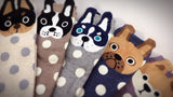 Pups, 5 Pairs Cute Dog Print Women Crew Socks