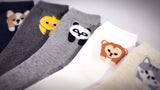 Cute Panda Monkey Animal Print | Womens Teen Girls | Crew Socks | 5 Pairs | (So Stuck)