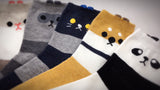 Hello, 5 Pairs Cute Animal Print Women Crew Socks