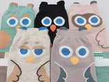 Cute Owls Animal Print | Womens Teen Girls | Ankle Socks | 5 Pairs | Christmas Stocking Stuffer | (Owl Socks)