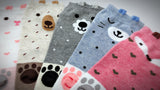Cute Heart Love Cat Dog Animal Print | Womens Teen Girls | Ankle Socks | 5 Pairs | (Sweet Animals)