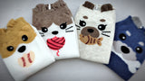 Cats and Dogs, 4 Pairs Cute Animal Print Women Ankle Socks
