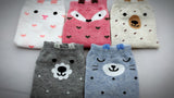 Cute Heart Love Cat Dog Animal Print | Womens Teen Girls | Ankle Socks | 5 Pairs | (Sweet Animals)