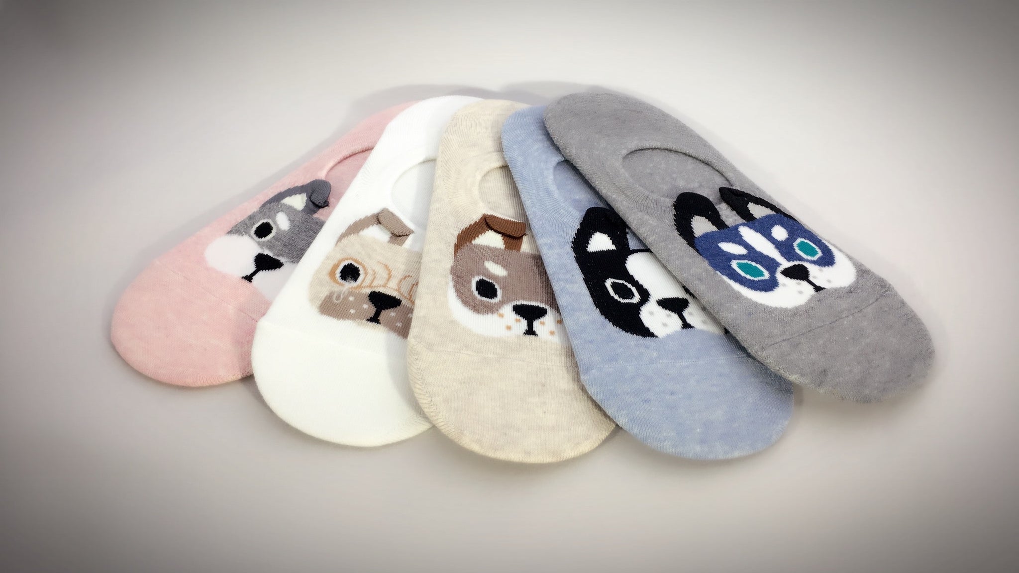 Cute socks, Fun, Quality Korean socks, Dog print No Show socks – GotYourToes