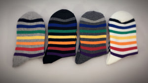Rainbow, 4 Pairs Cute Colorful Women Crew Socks